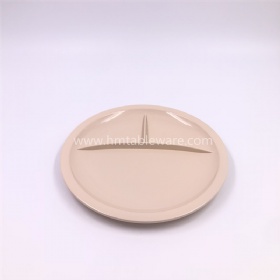 Promotional wholesale plastic ware beige melamine three divided plate