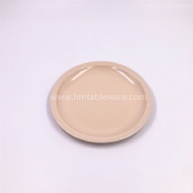 Hot sale beige melamine round dinner plates for North America