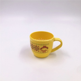 Factory supplier yellow color melamine handled cup with custom printing