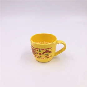 Non toxic custom printed color melamine coffee cup with handle