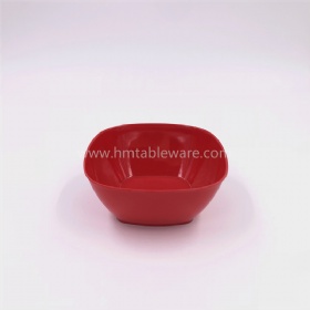 BPA free plastic square shaped red color melamine fruit bowl