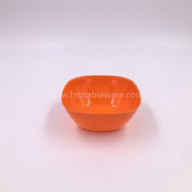 Promotional wholesale orange melamine square salad bowl with custom bottom logo