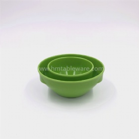 Daily use stackable green colour melamine round salad bowl