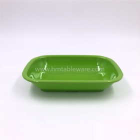 BPA free rectangular green color melamine salad bowl food bowl