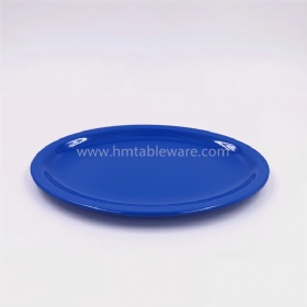 Unbreakable oval shaped bule colour melamine dinner dish plate