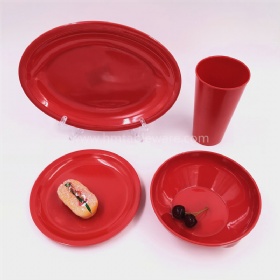 Restaurant hotel good quality color melamine dinner set tableware set