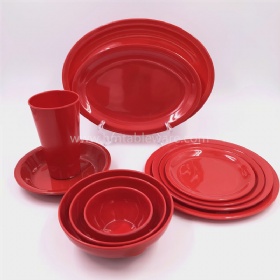 Restaurant hotel good quality color melamine dinner set tableware set