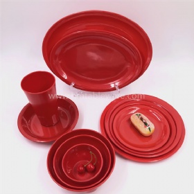 Restaurant hotel good quality color melamine dinner set tableware set