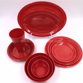 Restaurant hotel good quality color melamine dinner set tableware set