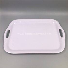 BPA free white melamine handled tray for hotel restaurant home