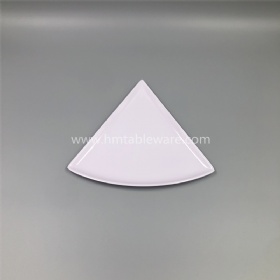 BPA free triangle white color melamine pizza dish plate