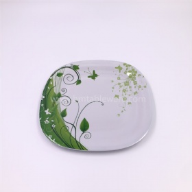 Custom printed plastic tableware square melamine plate