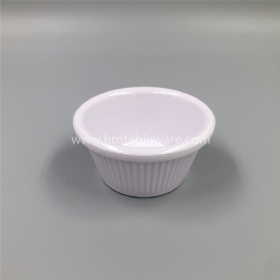 Food grade white melamine ramekin round wavy small bowl