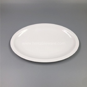 Restaurant good quality white color melamine oval dinner plates with custom logo