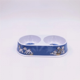 Factory supplier custom print melamine double pet dog feeding bowl