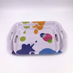 Promotional wholesale melamine handled tray with personal logo