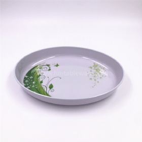 Wholesale tableware melamine oval deep plate with custom decal