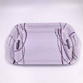 Hot selling white melamine hanled tray with customized design