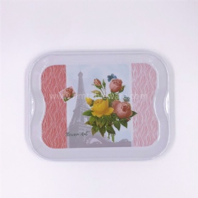 Daily use oblong shape customized print plastic melamine tray