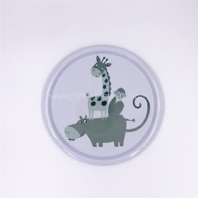 BPA free round melamine tray cute design for children