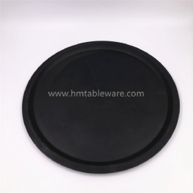 BPA free big black matt melamine round tray outdoor party