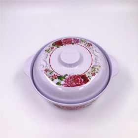 BPA free melamine handled cover bowl with custom print