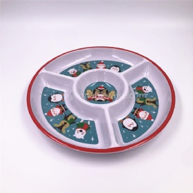 Christmas fashionable widely use melamine chip dip tray with 4 sections