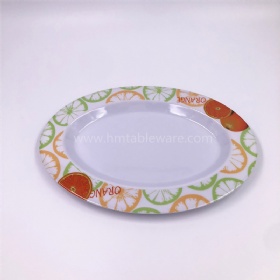 Food grade plastic tableware melamine oval food plate