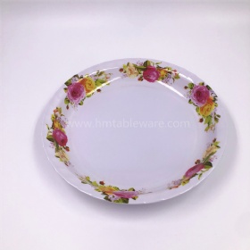 Promotional wholesale flower printed melamine wavy tray