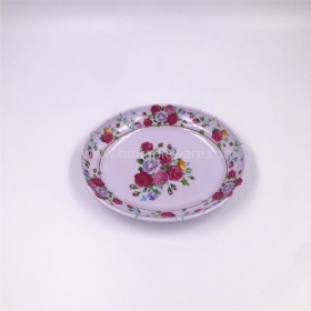 Non toxic oval melamine dish plate with flower design