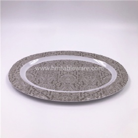 China healthy custom printed melamine platter oval wavy plate