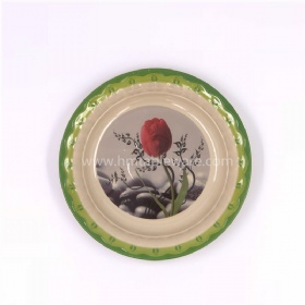 BPA free brown color melamine wavy soup plate with custom print