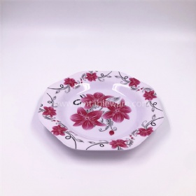 BPA free 30% melamine dinner plate polygon shape with custom print