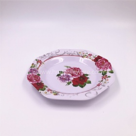 High quality polygon shaped plastic melamine food plate