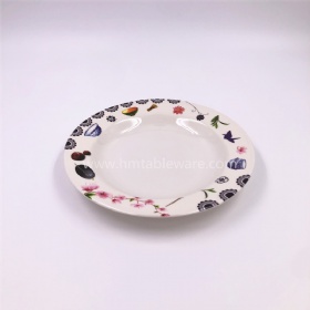 BPA free melamine deep soup plate with beauty design