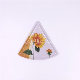 Hot sale triangel shape melamine pizza plate with design