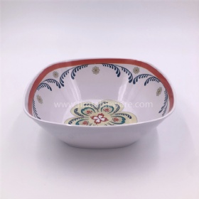 Different sizes plastic melamine square bowls with popular design