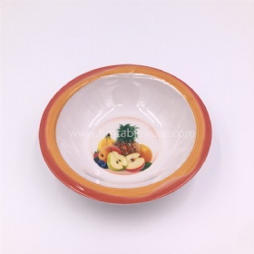 Promotional wholesale heavier melamine rimmed salad bowl with design