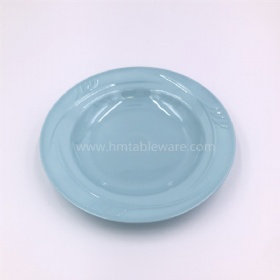 Factory direct supplier color melamine deep dish plate with embossed looking