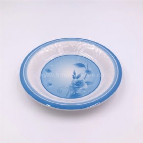 Hot selling plastic dinnerware melamine deep plate with embossed looking