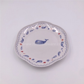 BPA free flower shaped melamine dishes plates with custom print