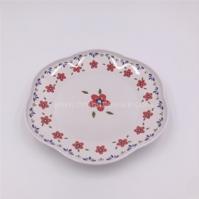 Fashionable widely use flower shaped plastic melamine dinner dish plate