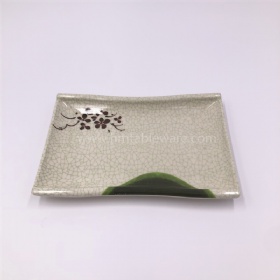 Factory supplier oblong melamine dish plate with traditional design