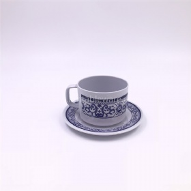 Imitation Ceramic tableware melamine coffee cup with saucer