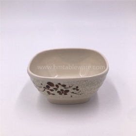 Daily use melamine square rice bowl with custom print