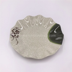 FDA food grade flower shaped plastic melamine wavy food plate