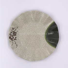 FDA food grade flower shaped plastic melamine wavy food plate