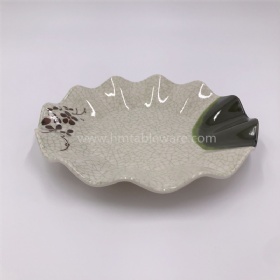 FDA food grade flower shaped plastic melamine wavy food plate