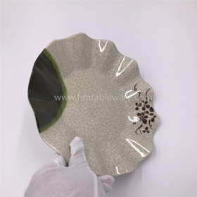 FDA food grade flower shaped plastic melamine wavy food plate