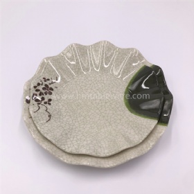 FDA food grade flower shaped plastic melamine wavy food plate